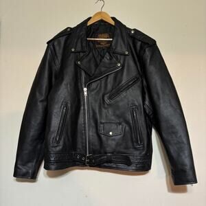 Vintage Milwaukee Leather Biker Style Bomber Leather Jacket Size Men’s 3XL